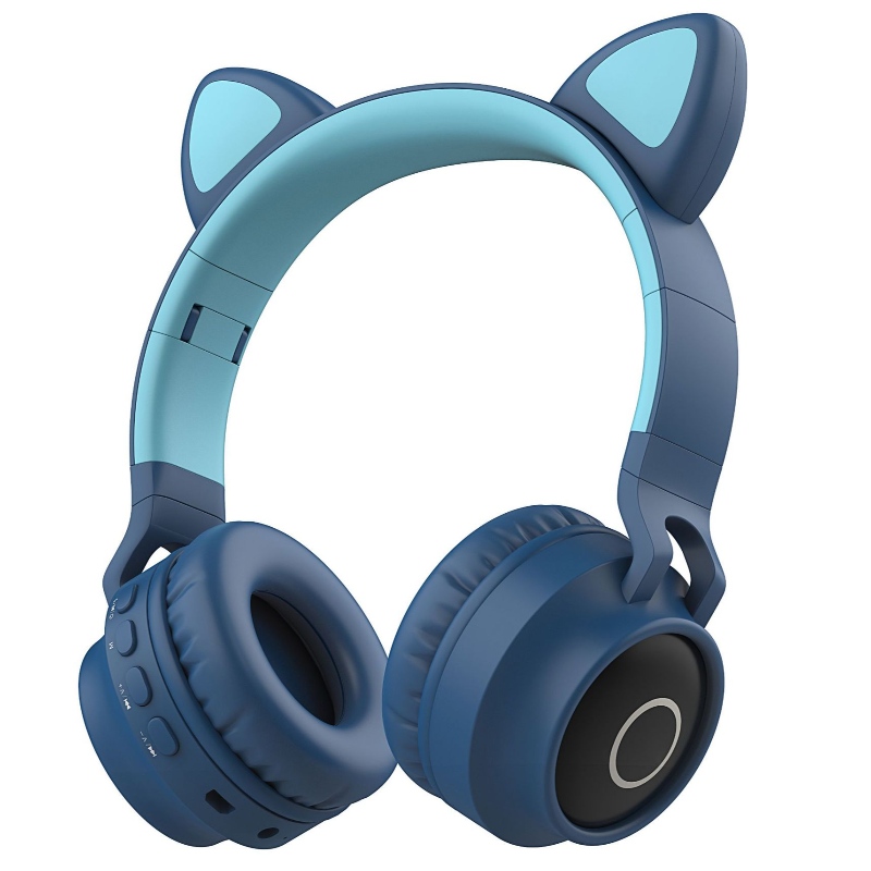 Geschenk Faltbare Bluetooth-Kinder geführt Katze Ohr Kopfhörer